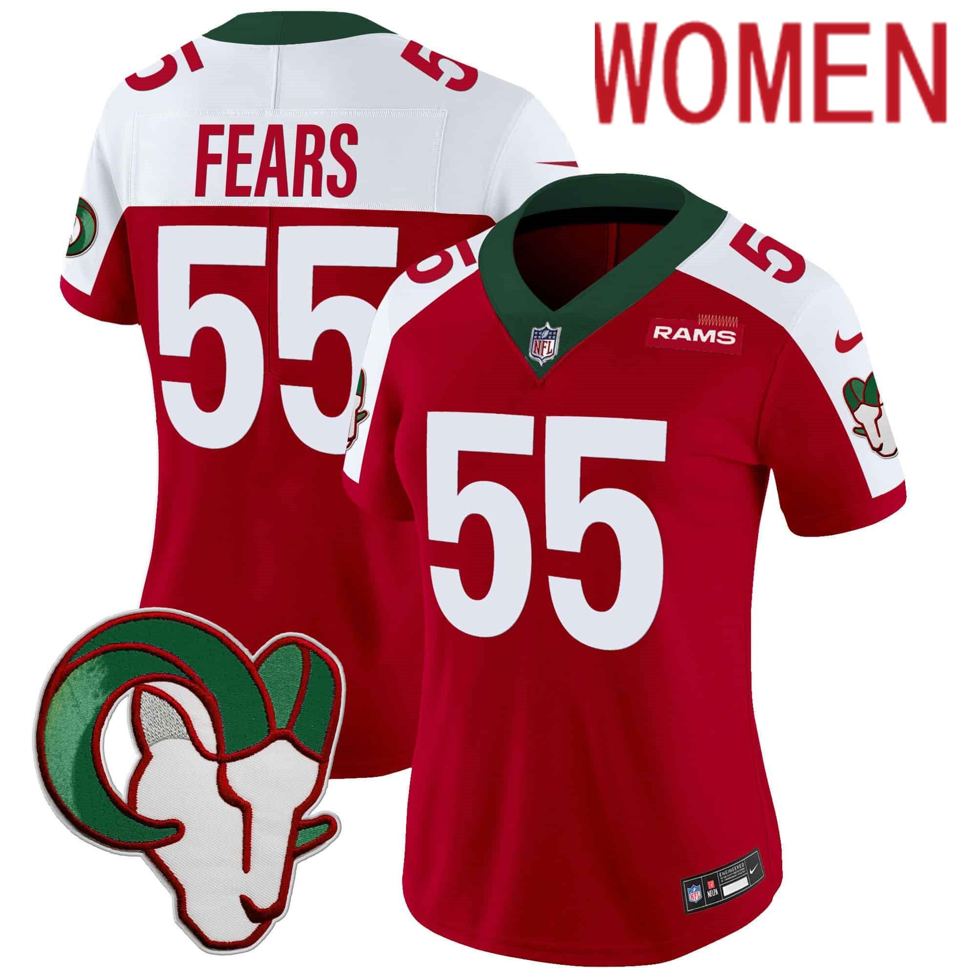 Women Los Angeles Rams #55 Fears Red 2024 Nike Mexico Vapor Limited NFL Jersey